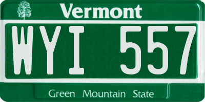 VT license plate WYI557