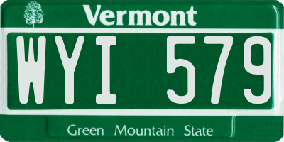 VT license plate WYI579