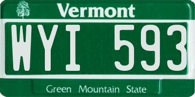 VT license plate WYI593