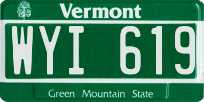 VT license plate WYI619