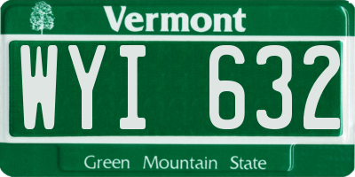 VT license plate WYI632