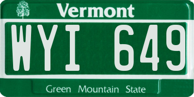 VT license plate WYI649