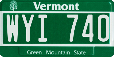VT license plate WYI740