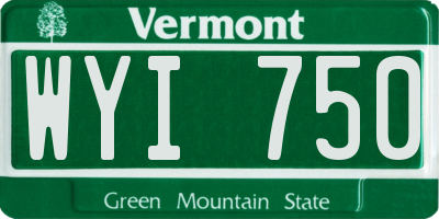 VT license plate WYI750