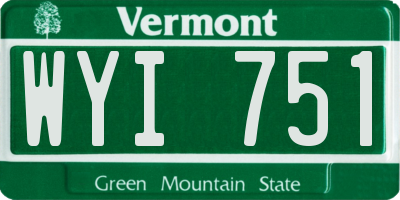 VT license plate WYI751