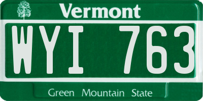 VT license plate WYI763