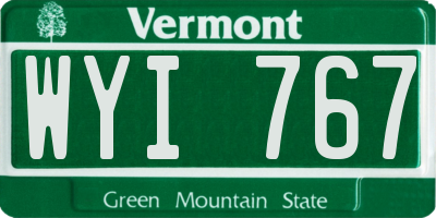 VT license plate WYI767
