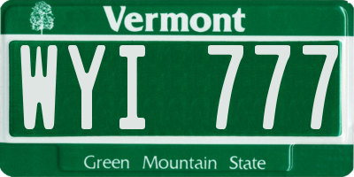 VT license plate WYI777