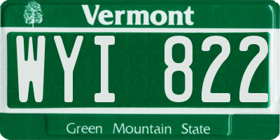 VT license plate WYI822