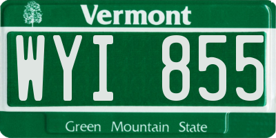 VT license plate WYI855