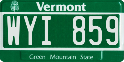 VT license plate WYI859