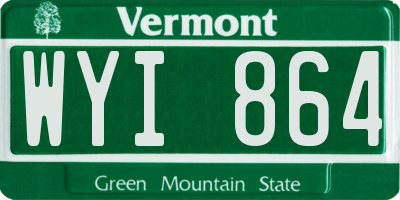 VT license plate WYI864
