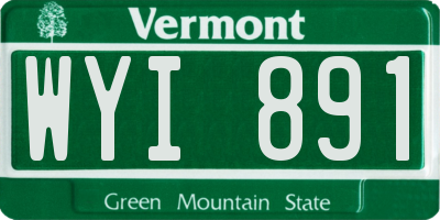 VT license plate WYI891