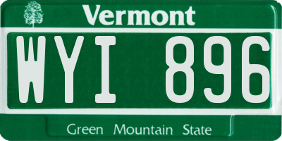 VT license plate WYI896