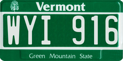 VT license plate WYI916