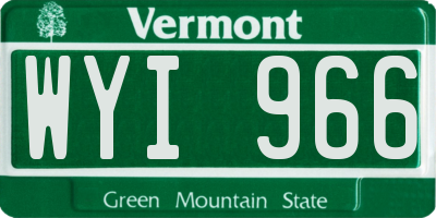 VT license plate WYI966
