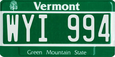 VT license plate WYI994