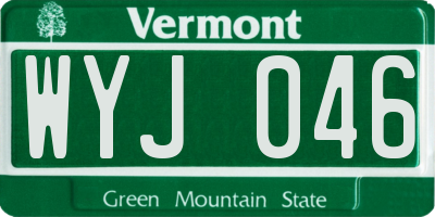 VT license plate WYJ046