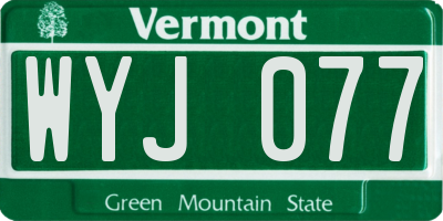 VT license plate WYJ077