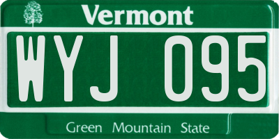 VT license plate WYJ095