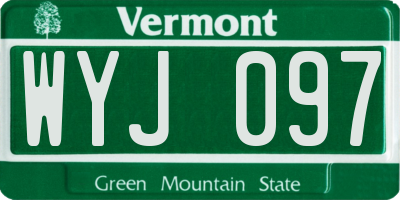 VT license plate WYJ097