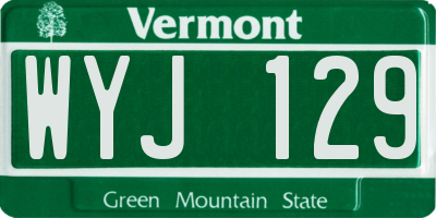 VT license plate WYJ129