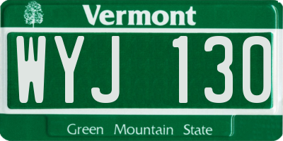 VT license plate WYJ130