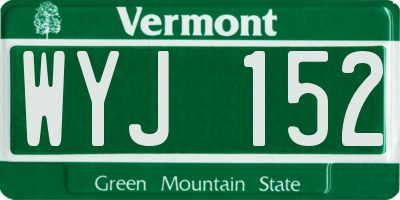 VT license plate WYJ152