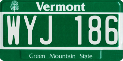 VT license plate WYJ186