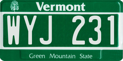 VT license plate WYJ231
