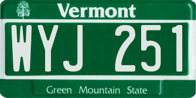 VT license plate WYJ251