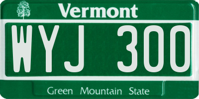 VT license plate WYJ300