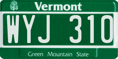VT license plate WYJ310