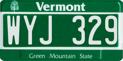 VT license plate WYJ329