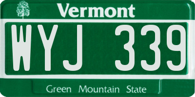 VT license plate WYJ339