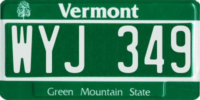 VT license plate WYJ349
