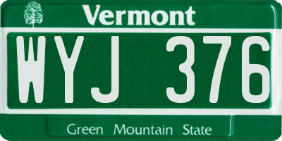 VT license plate WYJ376