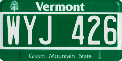 VT license plate WYJ426