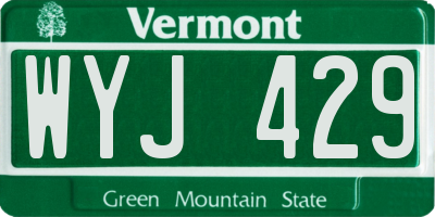 VT license plate WYJ429