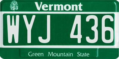 VT license plate WYJ436