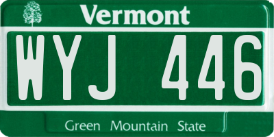 VT license plate WYJ446
