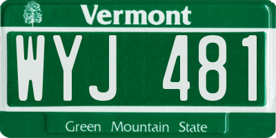 VT license plate WYJ481