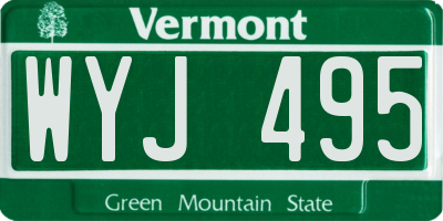 VT license plate WYJ495