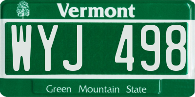 VT license plate WYJ498