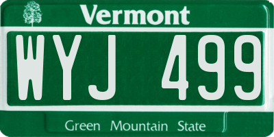 VT license plate WYJ499