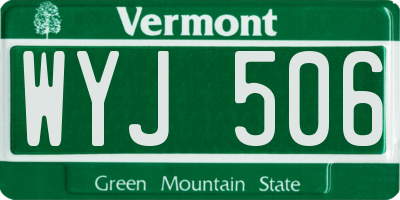 VT license plate WYJ506