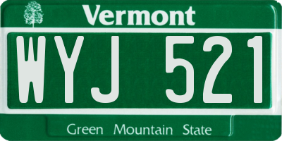 VT license plate WYJ521