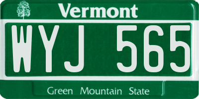 VT license plate WYJ565