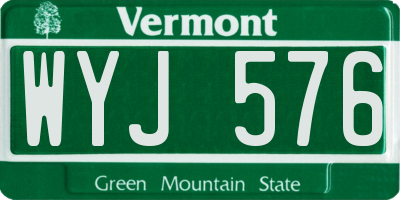 VT license plate WYJ576
