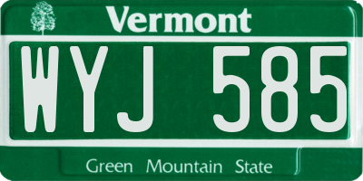 VT license plate WYJ585